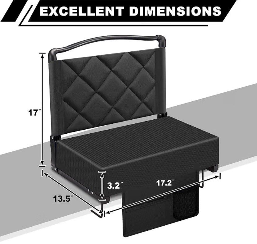 Asientos de Estadio con Soporte para la Espalda y Cojín de Acolchado Grueso, Sillas para Gradas con Acolchado Grueso y Correa para el Hombro, Sillas Plegables Portátiles para Estadio para - Imagen 5