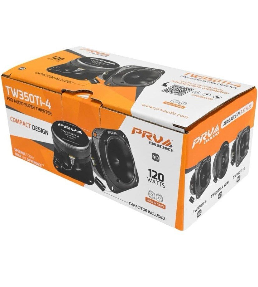 PRV AUDIO TW350Ti-4 Tweeters Tipo Bala para Audio de Coche - 240 Vatios, Tweeters de Titanio de 3x3 Pulgadas para Audio de Coche - Fácil de Montar (Par)