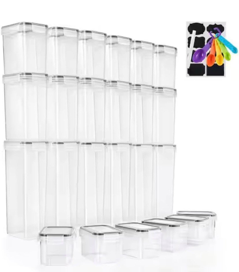 Set of 24 Clear Airtight Food Storage - Imagen 2