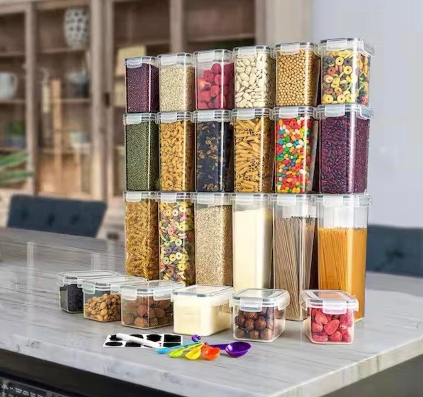 Set of 24 Clear Airtight Food Storage