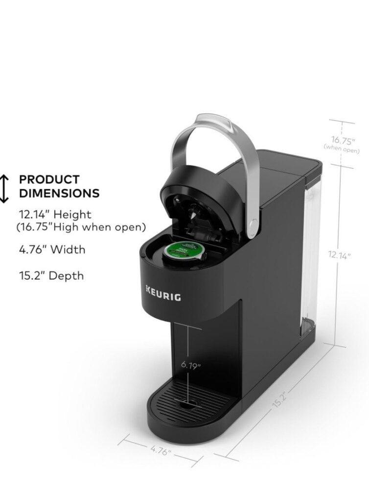 Keurig K-Slim CoffeeFeer, Brewer de café Single Stefer K-CUP POD, 8 a 12oz. Tamaños de preparación, negro Tecnología Multistream, 3 tamaños de preparación, diseño elegante, depósito extraíble