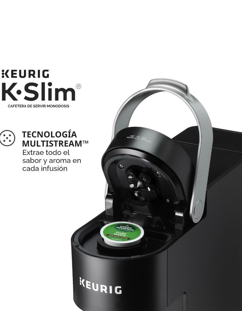 Keurig K-Slim CoffeeFeer, Brewer de café Single Stefer K-CUP POD, 8 a 12oz. Tamaños de preparación, negro Tecnología Multistream, 3 tamaños de preparación, diseño elegante, depósito extraíble - Imagen 3