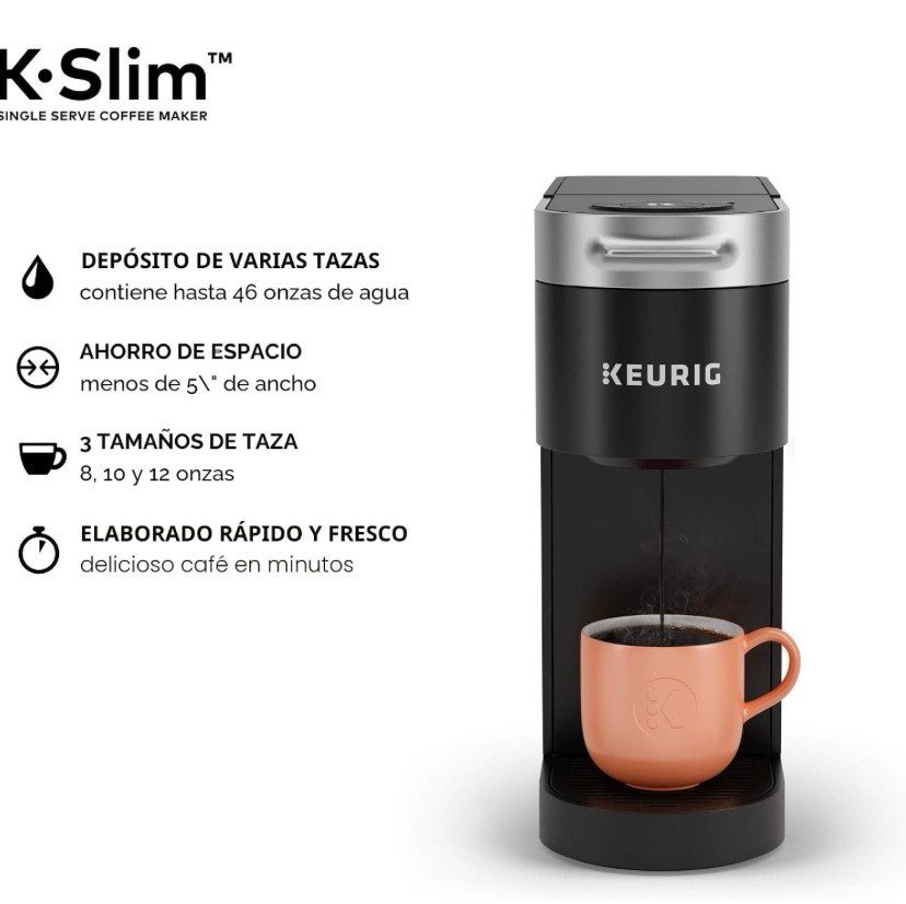 Keurig K-Slim CoffeeFeer, Brewer de café Single Stefer K-CUP POD, 8 a 12oz. Tamaños de preparación, negro Tecnología Multistream, 3 tamaños de preparación, diseño elegante, depósito extraíble - Imagen 4