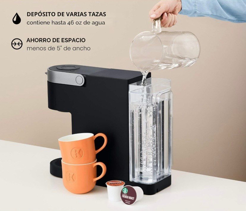 Keurig K-Slim CoffeeFeer, Brewer de café Single Stefer K-CUP POD, 8 a 12oz. Tamaños de preparación, negro Tecnología Multistream, 3 tamaños de preparación, diseño elegante, depósito extraíble - Imagen 5