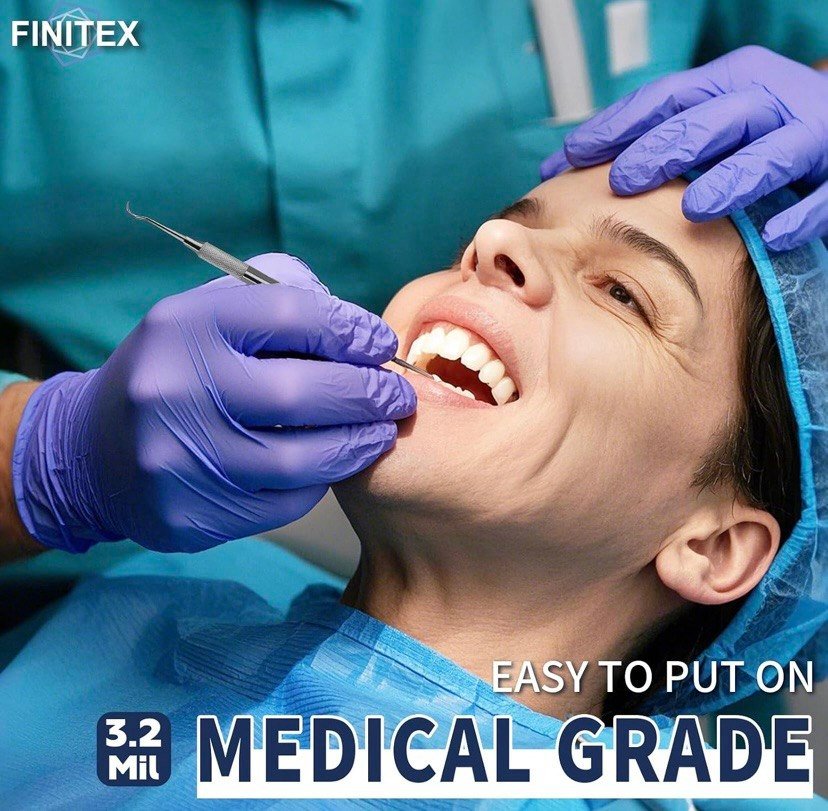 FINITEX Guantes de examen de nitrilo azul hielo, sin polvo, 1000 guantes de limpieza médica y del hogar - Imagen 5
